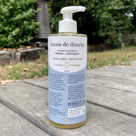 Savon de douche - savon liquide benjoin-lemongrass, aux senteurs de Citron et vanille - Flacon pompe 500 ml
